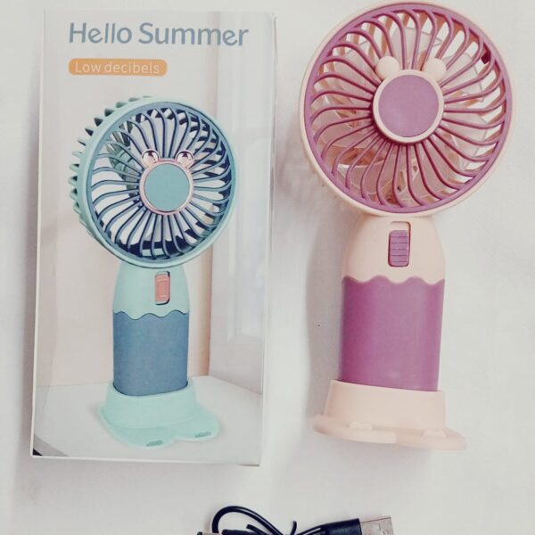 Ventilador de Mano C/Soporte Recargable