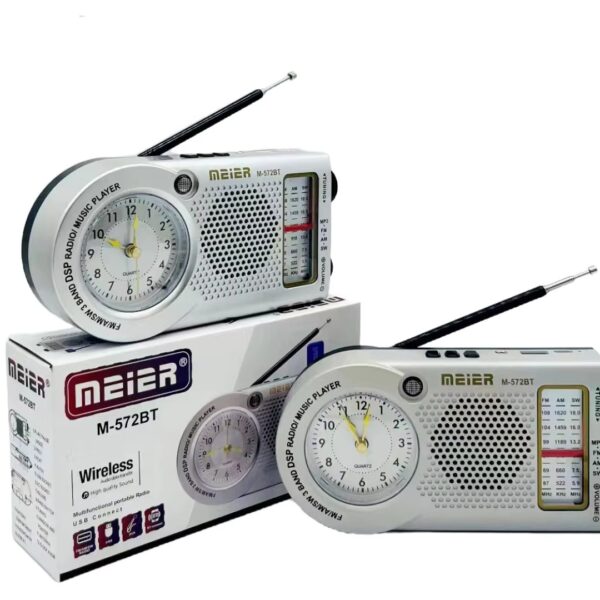 Radio Meier M-572BT AM-FM Recargable Bluetooth c/Reloj