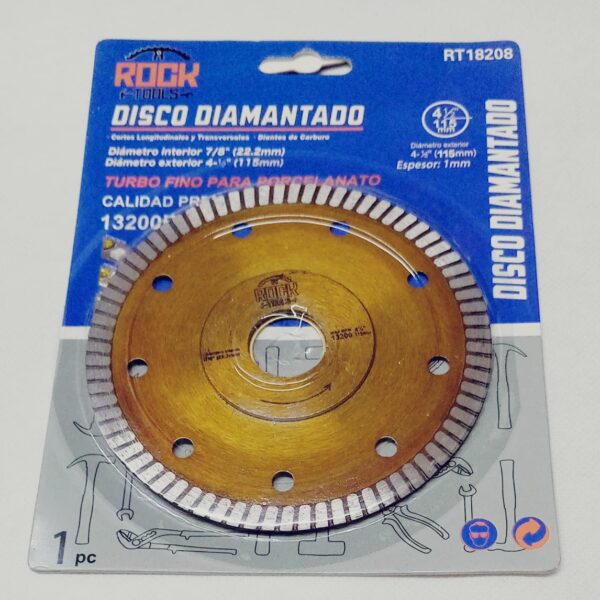Disco Diamantado Turbo Fino Para  Porcelanato 115mm Cod.208