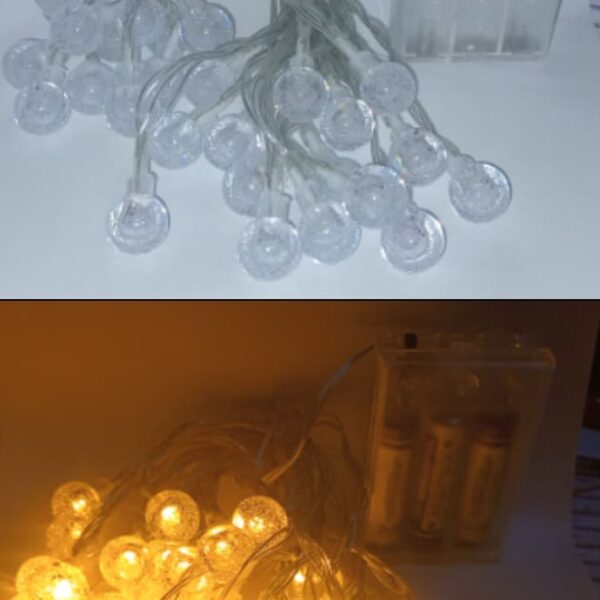 Luz Navidad 28 Bolitas Calidas a Pila