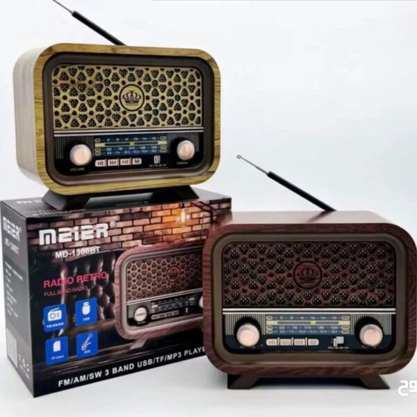 Radio Vintage C/Parlante Bluetooth AM/FM Recargable MD-1300BT