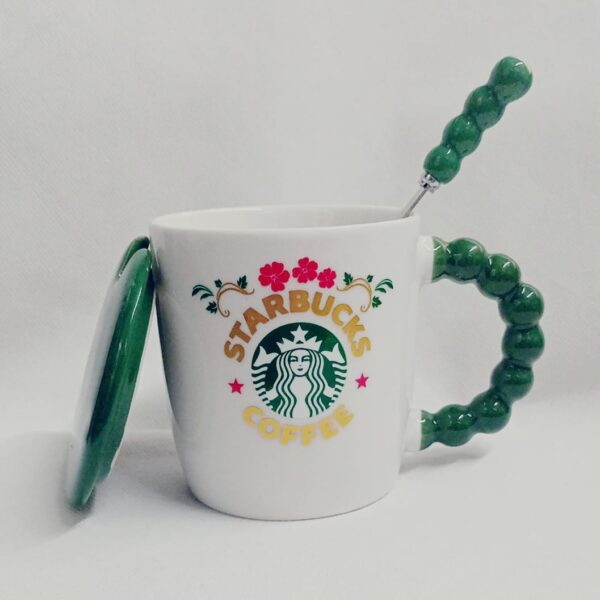 Taza de Ceramica Starbucks C/ Tapa y Cuchara