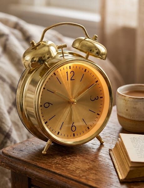 Reloj Campanita Mediano Con Luz Alrrededor