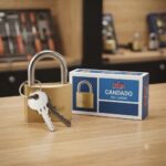 Candado 63mm Dorado Azul