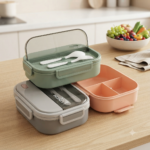 Contenedor Lunchera C/Divisor y Cubiertos 1Lts Capacidad